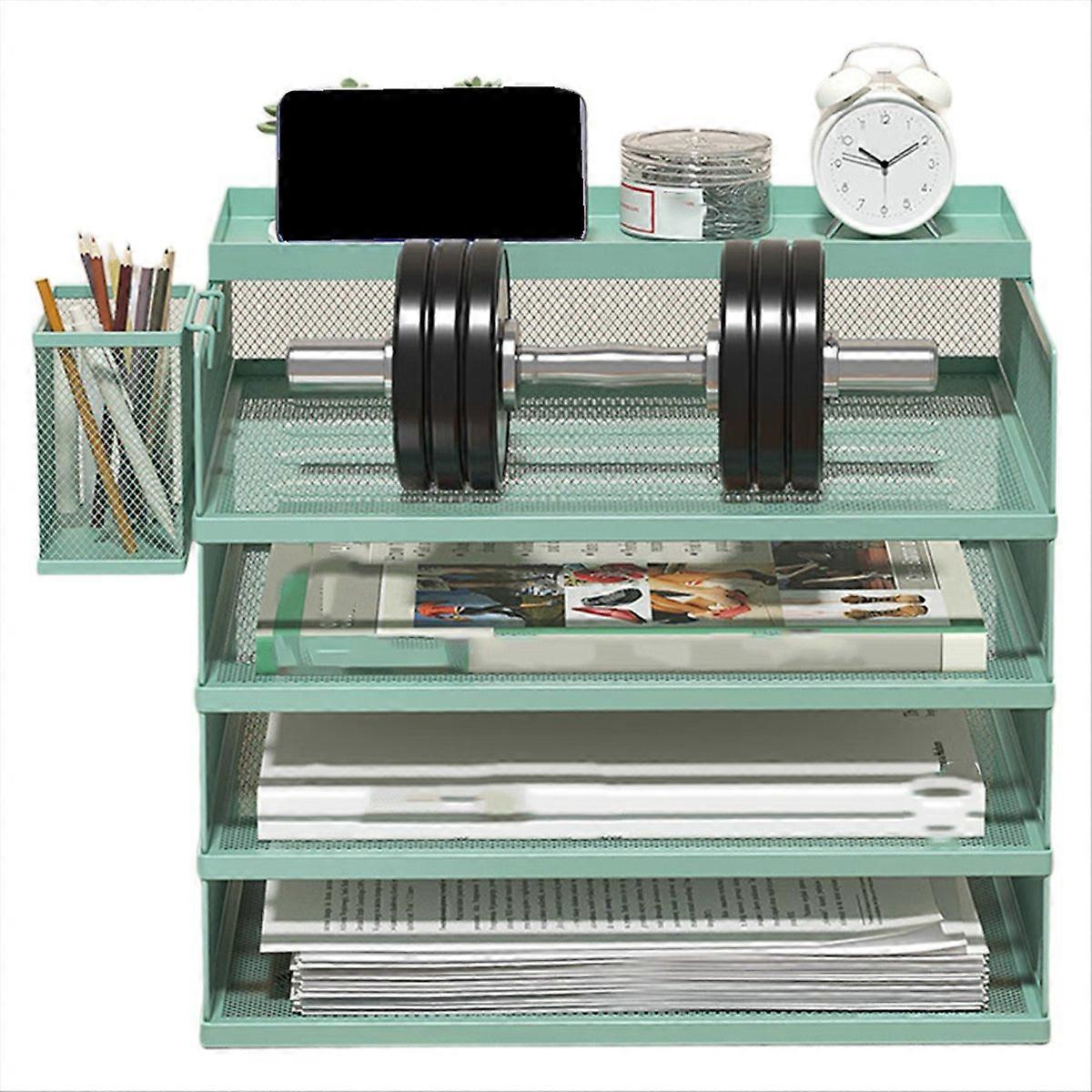 Letter Tray with Handle, Mesh Desktop File Organizer,Tray Desktop Organizer for School Office Home, Metal Mesh