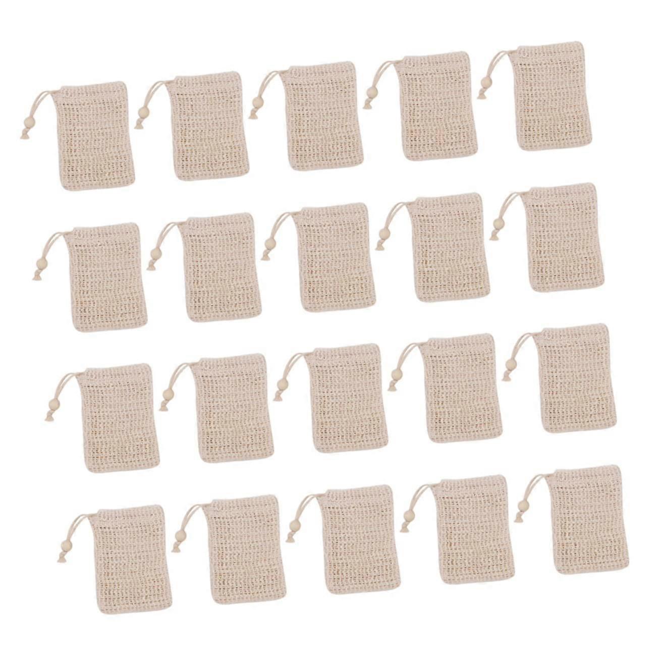 20pcs Drawstring Mesh Soap Saver Bag for Bath, Reusable Foaming Pouch with Quick Drying Design