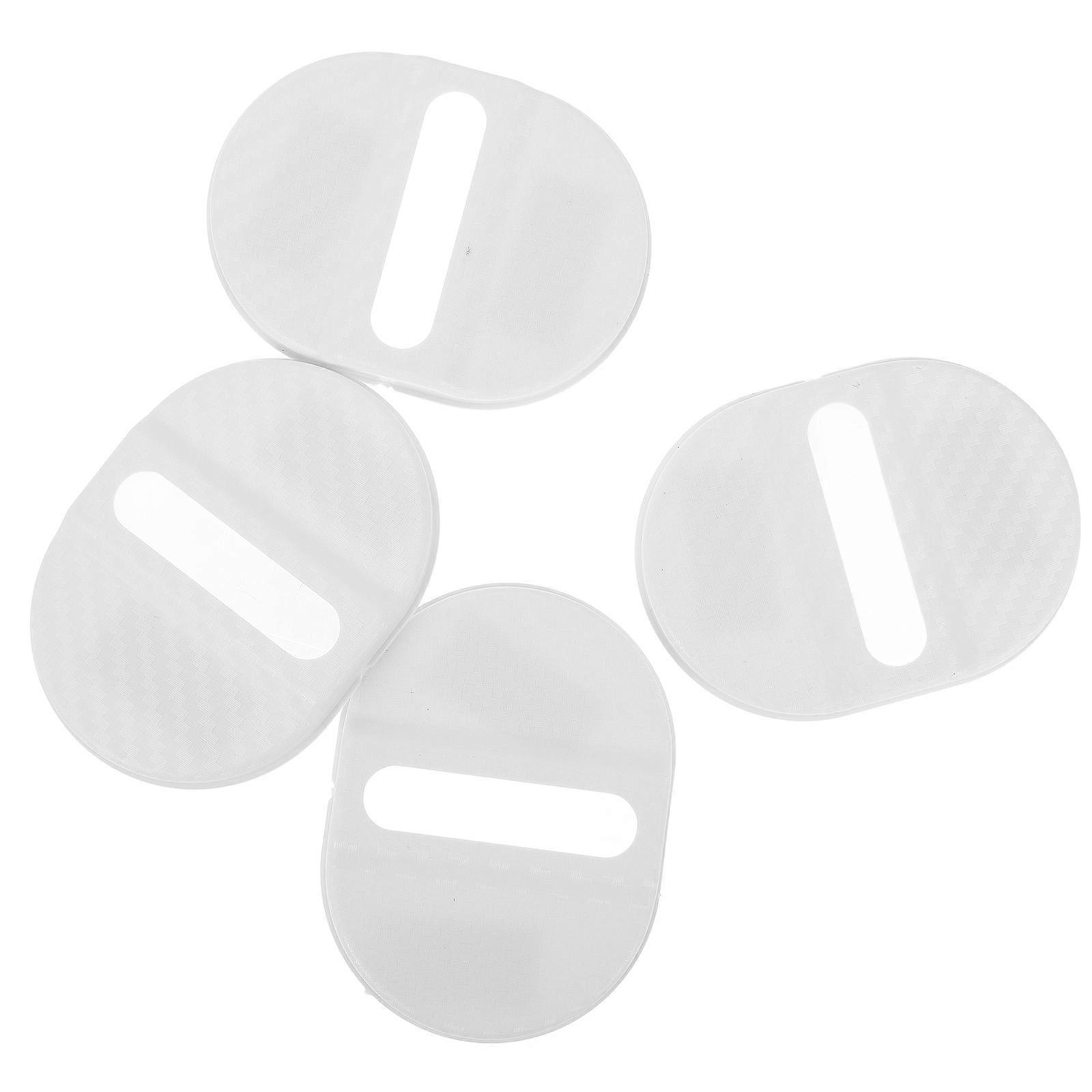 Universal Car Door Lock Protection Pad for Noise Reduction 4Pcs White Set