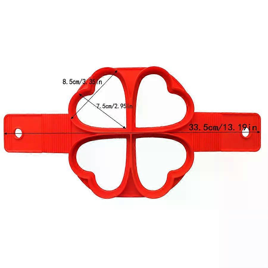 Seven-Hole Silicone Egg Fryer Round/Heart/Star Shape 4-Perforated Pancake Mold Multi-Function Breakfast Tool
