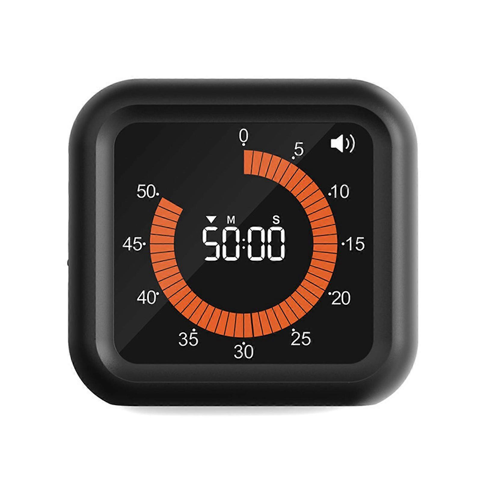 Multipurpose Digital Timer Countdown Function, Timekeeping Instrument Selectable Brightness for School and Kitchen Tasks  Black