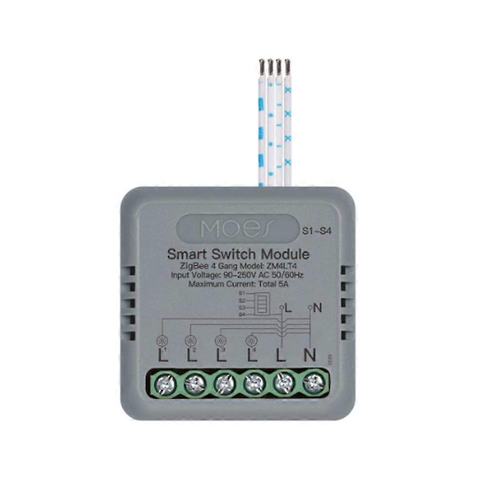 MOES Zigbee Smart Switch Module Voice Control with for Alexa/Google Home Timer Function 4 Switch