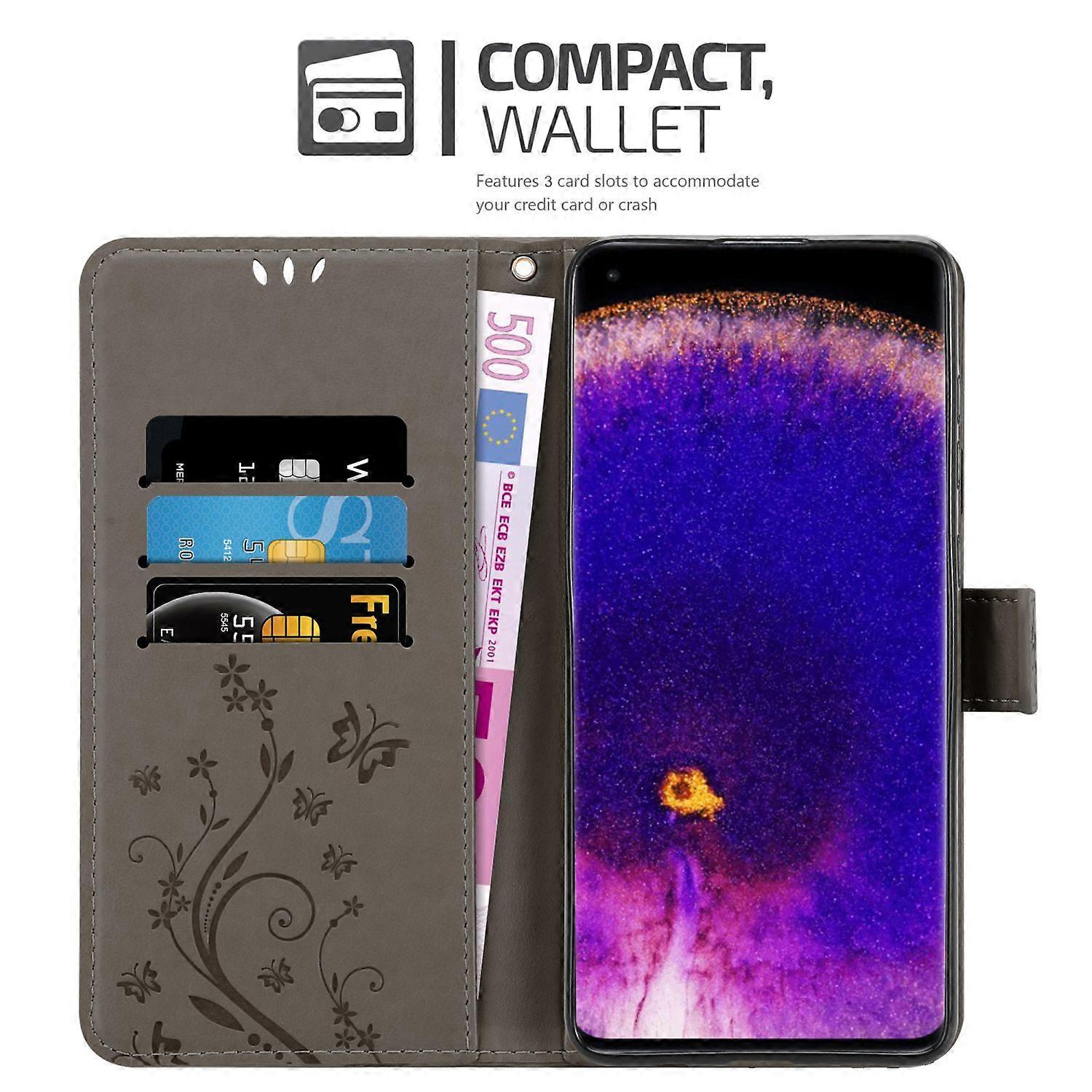 Oppo FIND X5 PRO 保护套 - 带花卉图案和卡槽