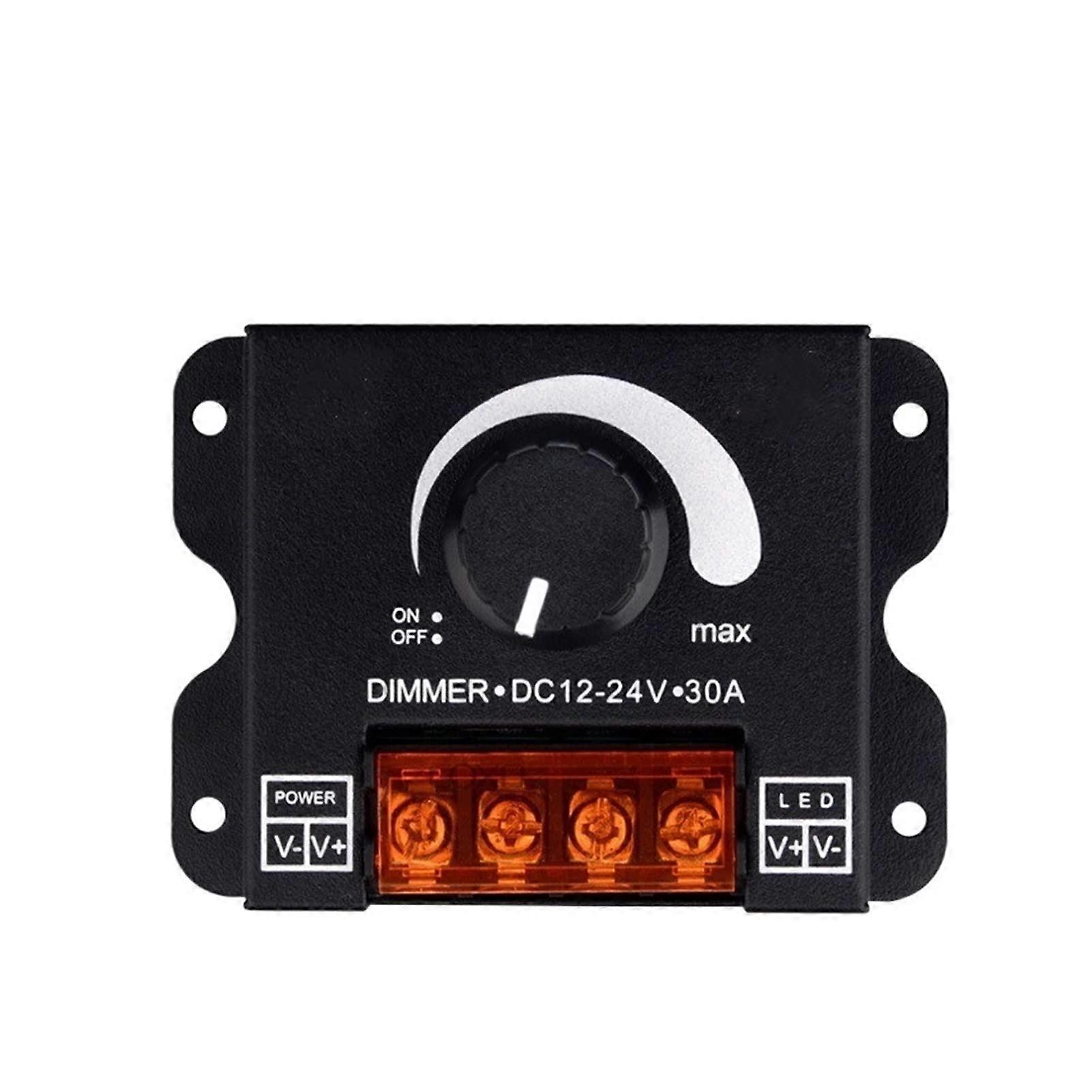 LED Dimmer Switch 12V-24V 30A Adjustable Voltage Regulator Controller for LED Strip Lights and Lamps
