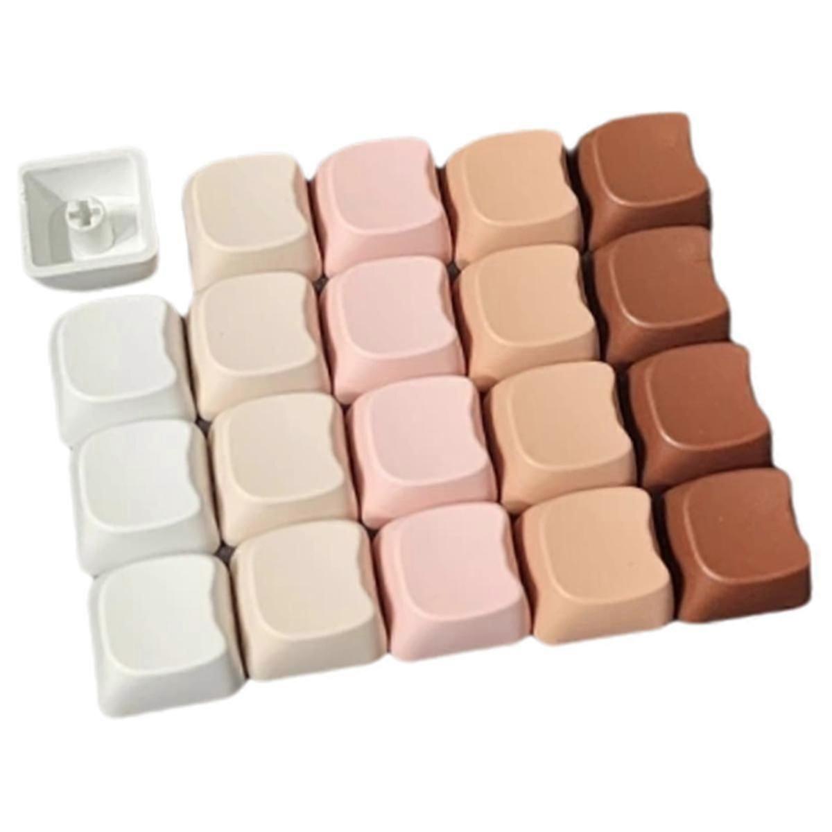 20PCS PBT Cute Cat Head Shaped Keycaps for Switches Mechanical Keyboard Mixed Colors