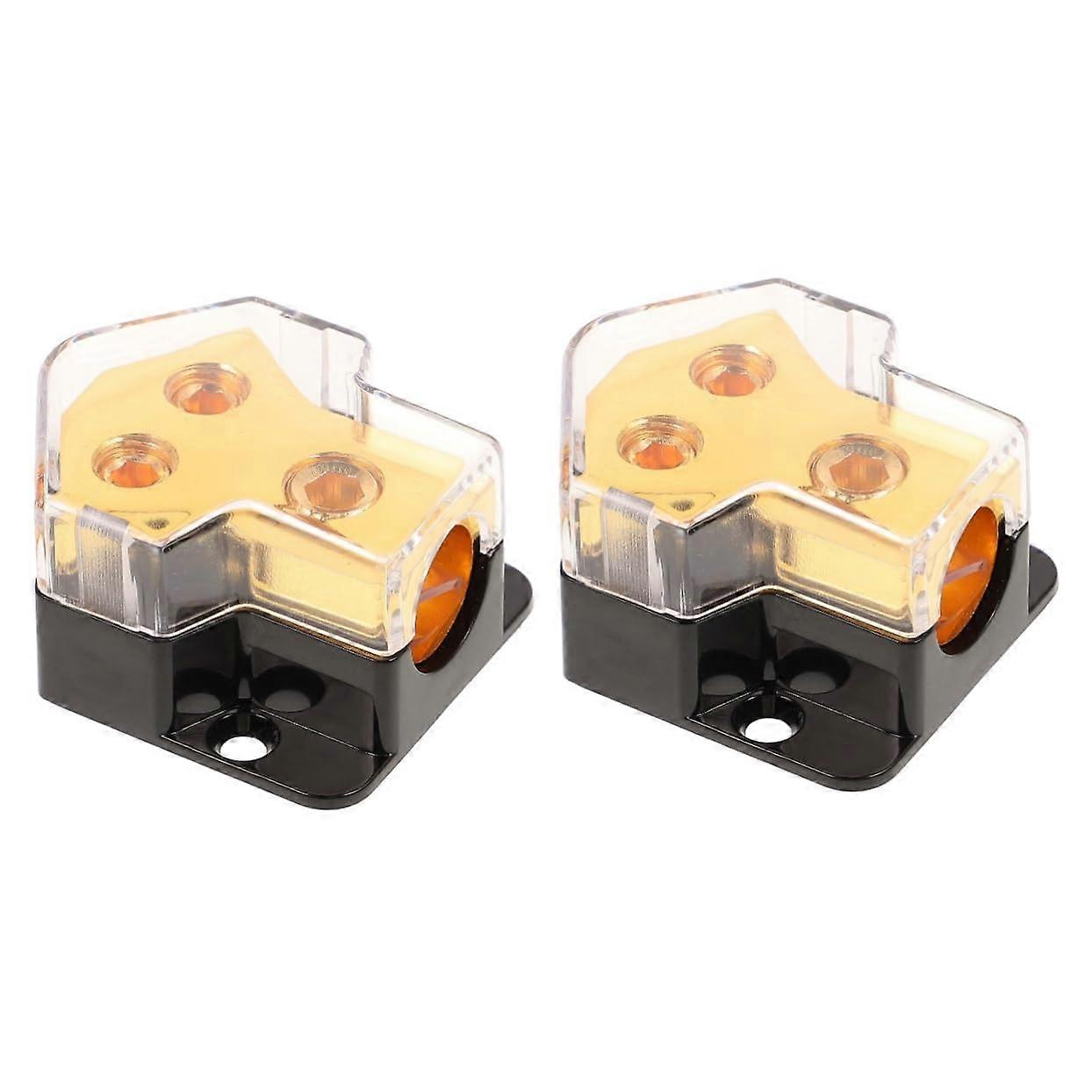 2pcs 12V Car Audio Distribution Block with Dual Connection for Car Truck and Marine Amplifier Setup
