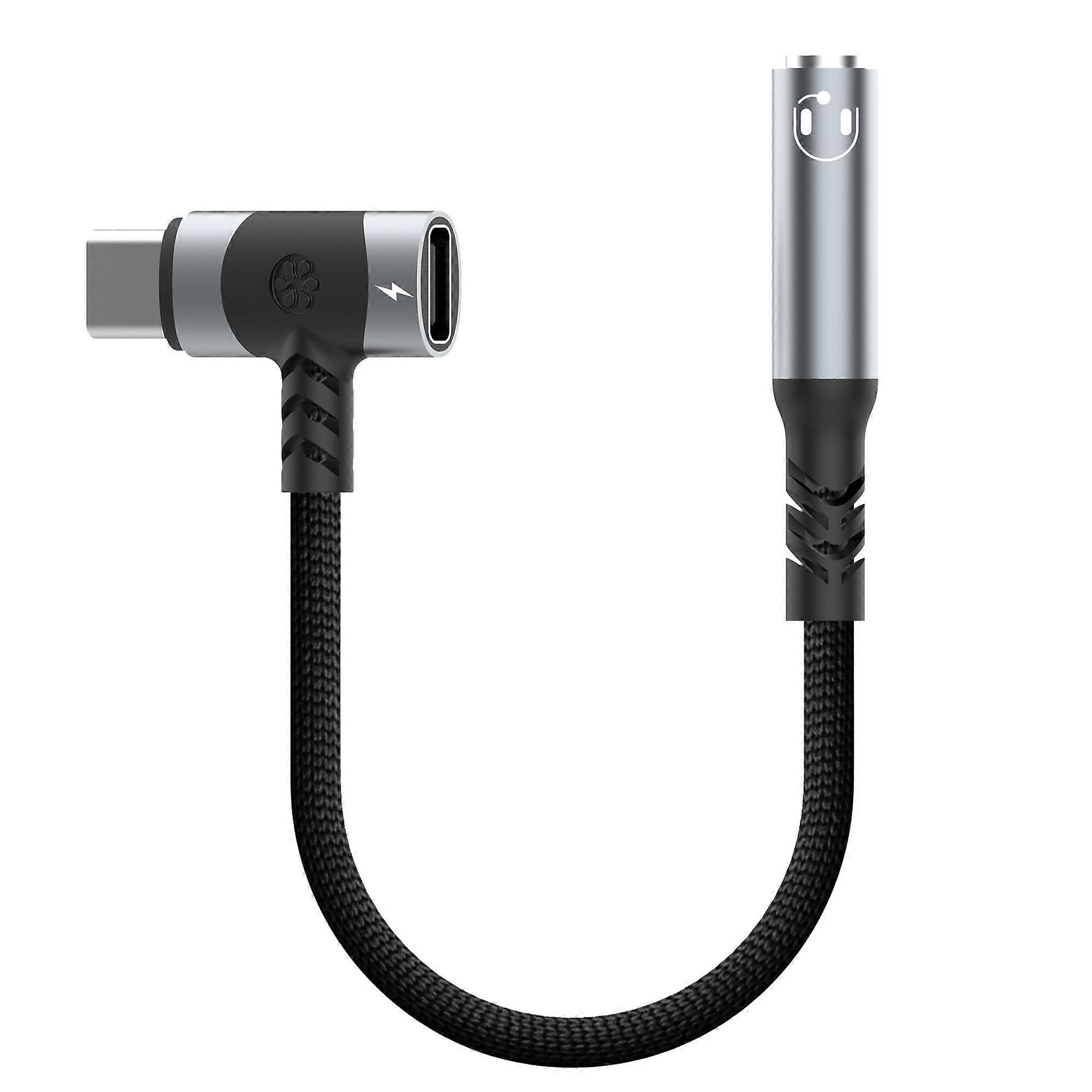 comB C to 3.5mm earphones and charger adapter 2-in-1 C-type to Aux microphone jack, with PD 100W fast charging encryption dongle.