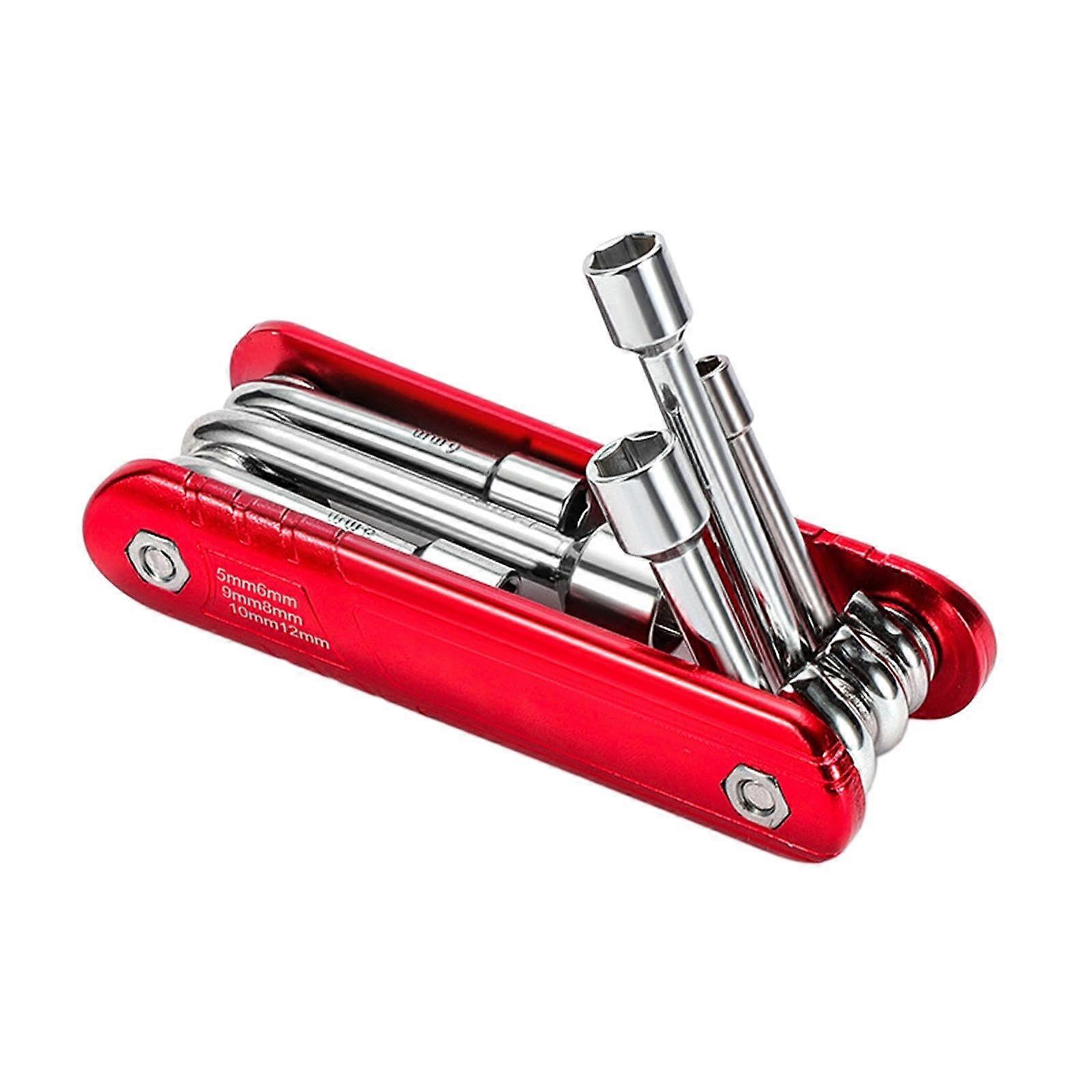 Folding Socket Wrench Set and Nut Driver, 6 in 1 Metric Chrome Vanadium, Ergonomic Grip
