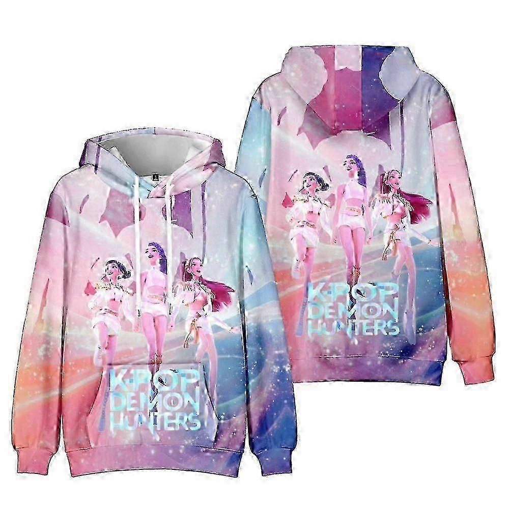 Girls KPop Demon Hunters Hoodie 3D Print Kids Pullover Hooded Sweatshirt