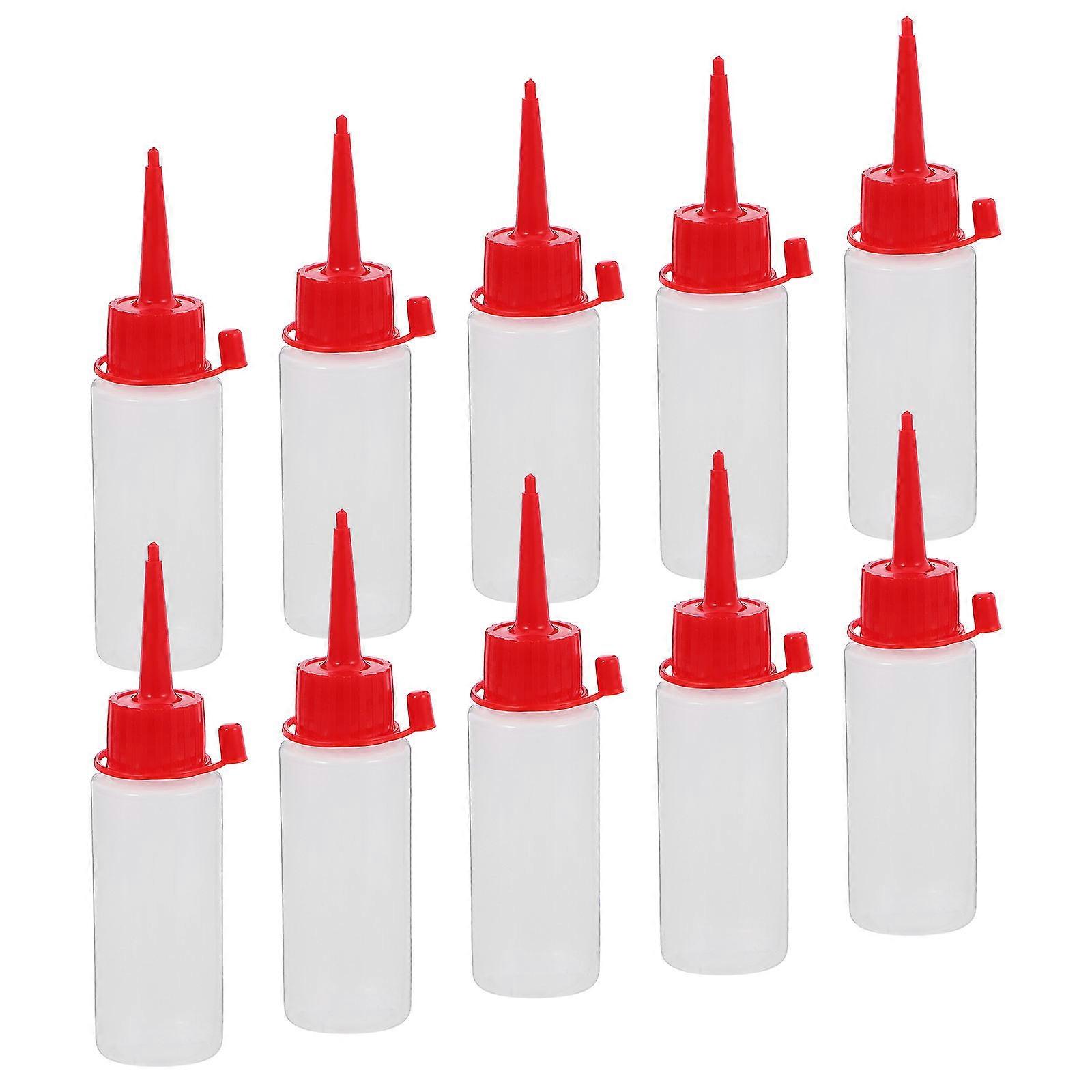 Plastic Applicator Bottles for Controlled Glue Application 10Pcs Red Squeeze Bottles
