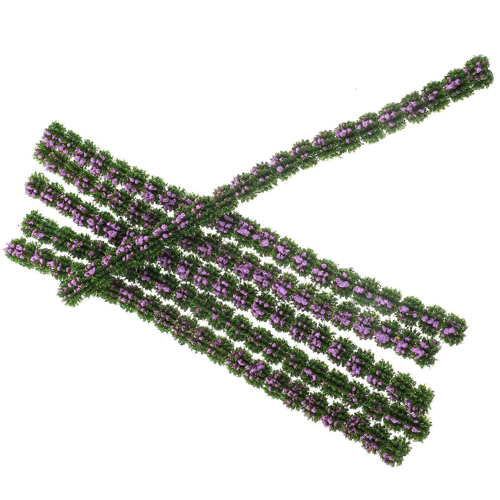 Simulation Shrub Strip Purple Plastic for Decoration 6Pcs Landscaping Models