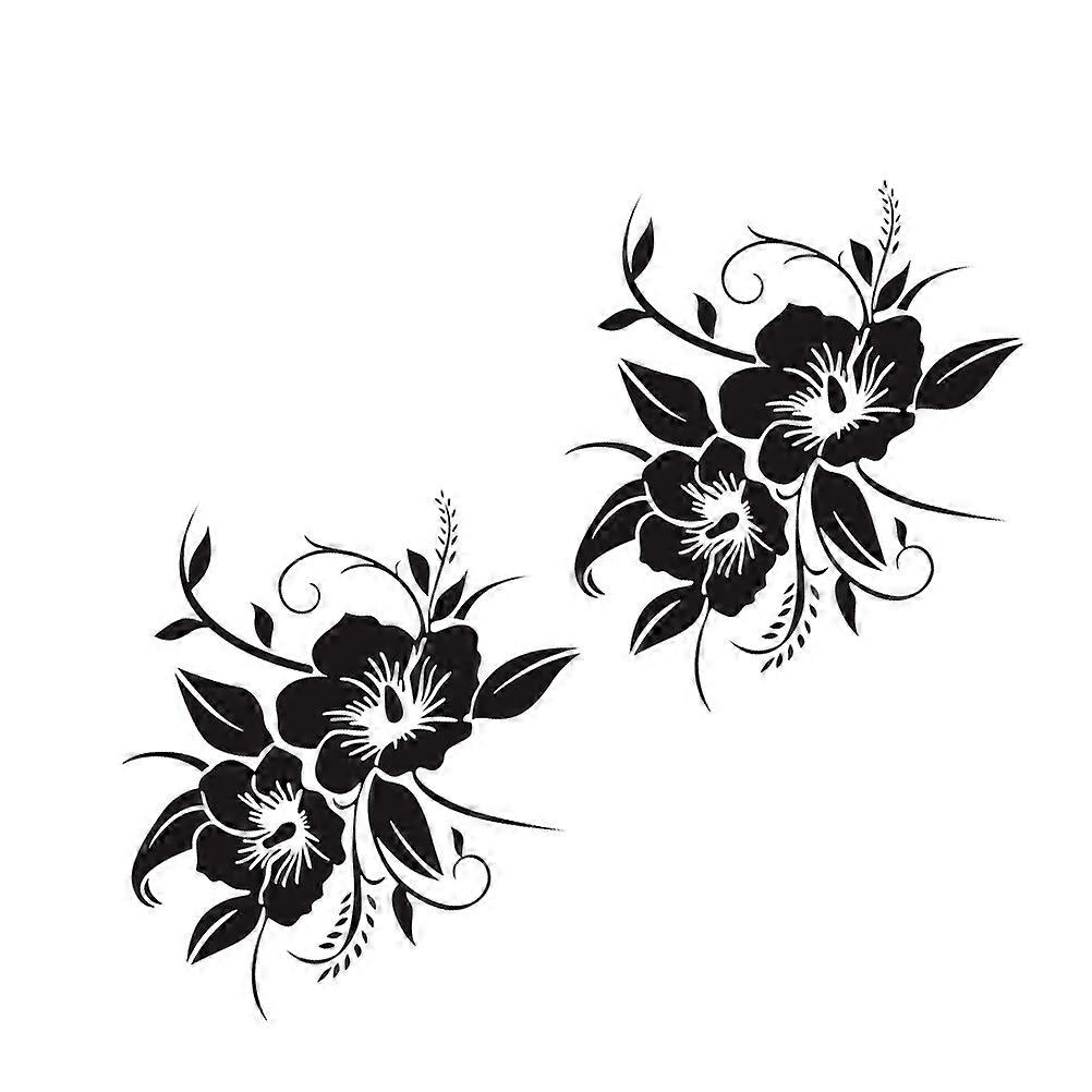 Flowers Car Sticker for Car Containing 2Pcs PVC Decals