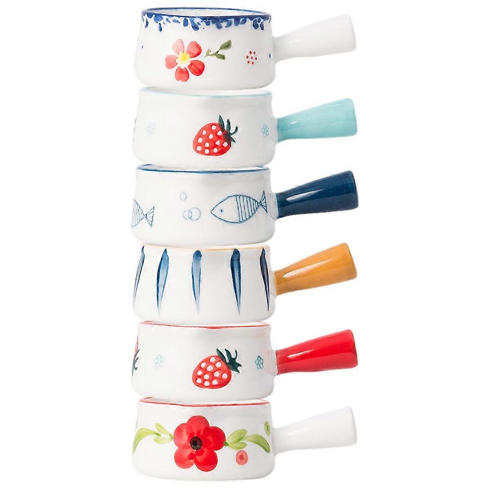 Ceramic Milk Jug for Cafes Compact Storage Microwave Safe 6Pcs