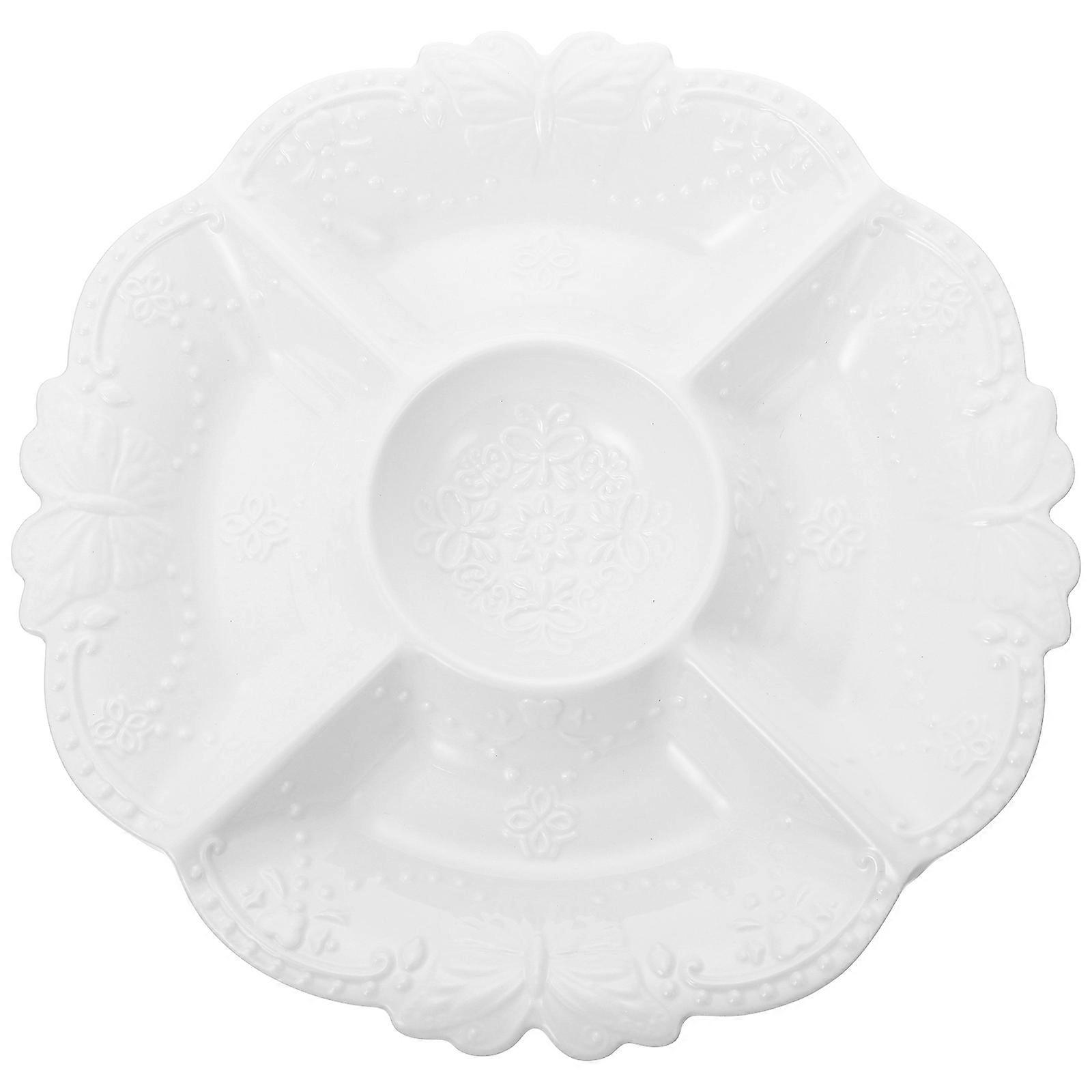 Ceramic Dessert Plate for Home Use with European Pattern