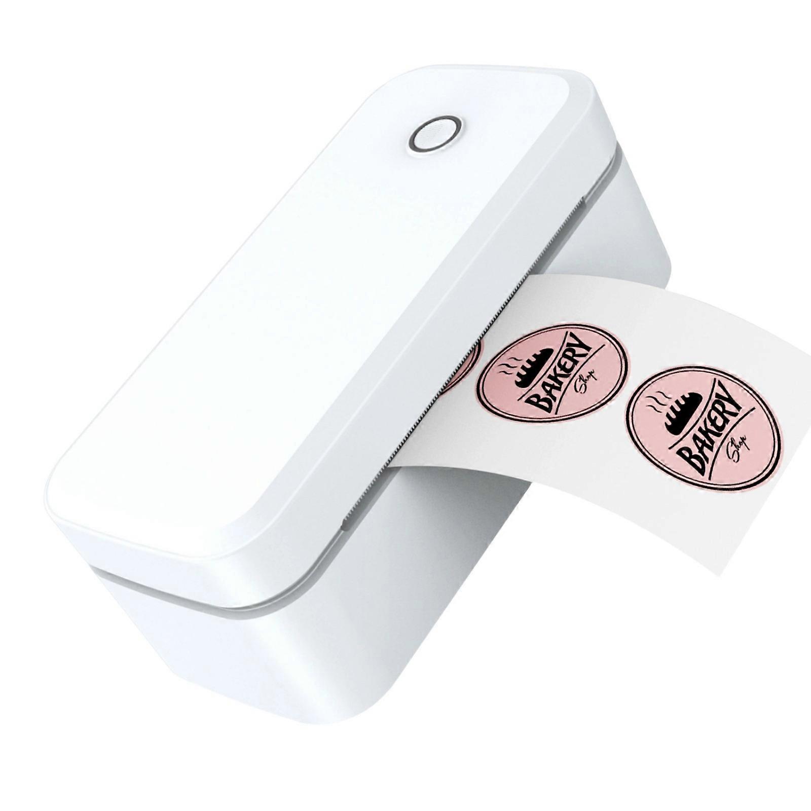 Thermals Label Printer Bluetooth-compatible Enabled for 30mm to 110mm Width Labels on Phone  White