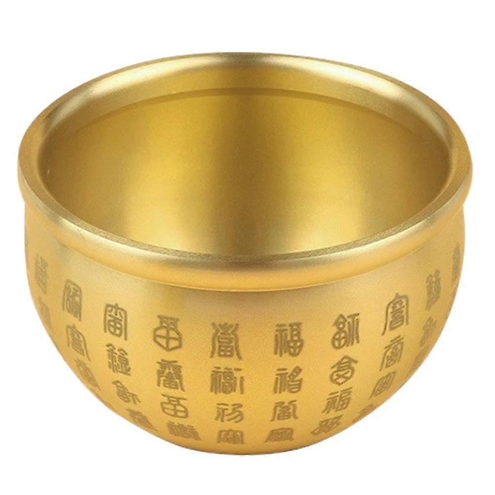 Copper Wealth Treasure Offering Bowl Set - 2Pcs Desk Table Decor