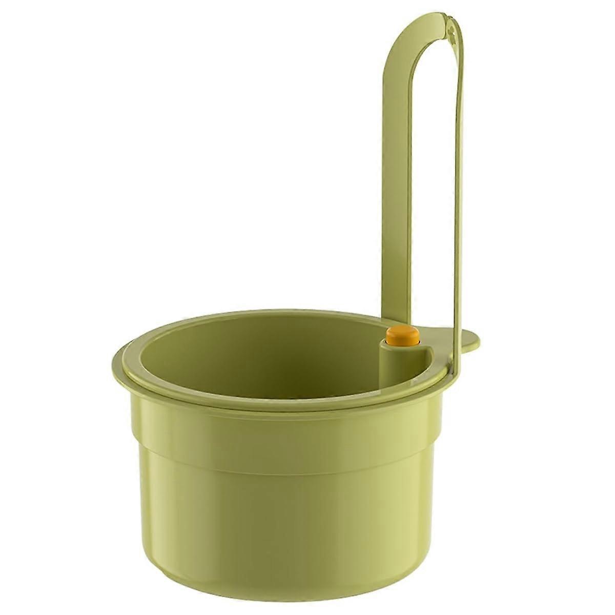 Kitchen Sink Strainer Basket with Automatic Dumping, Tool Faucet Hanging Food Filter Green