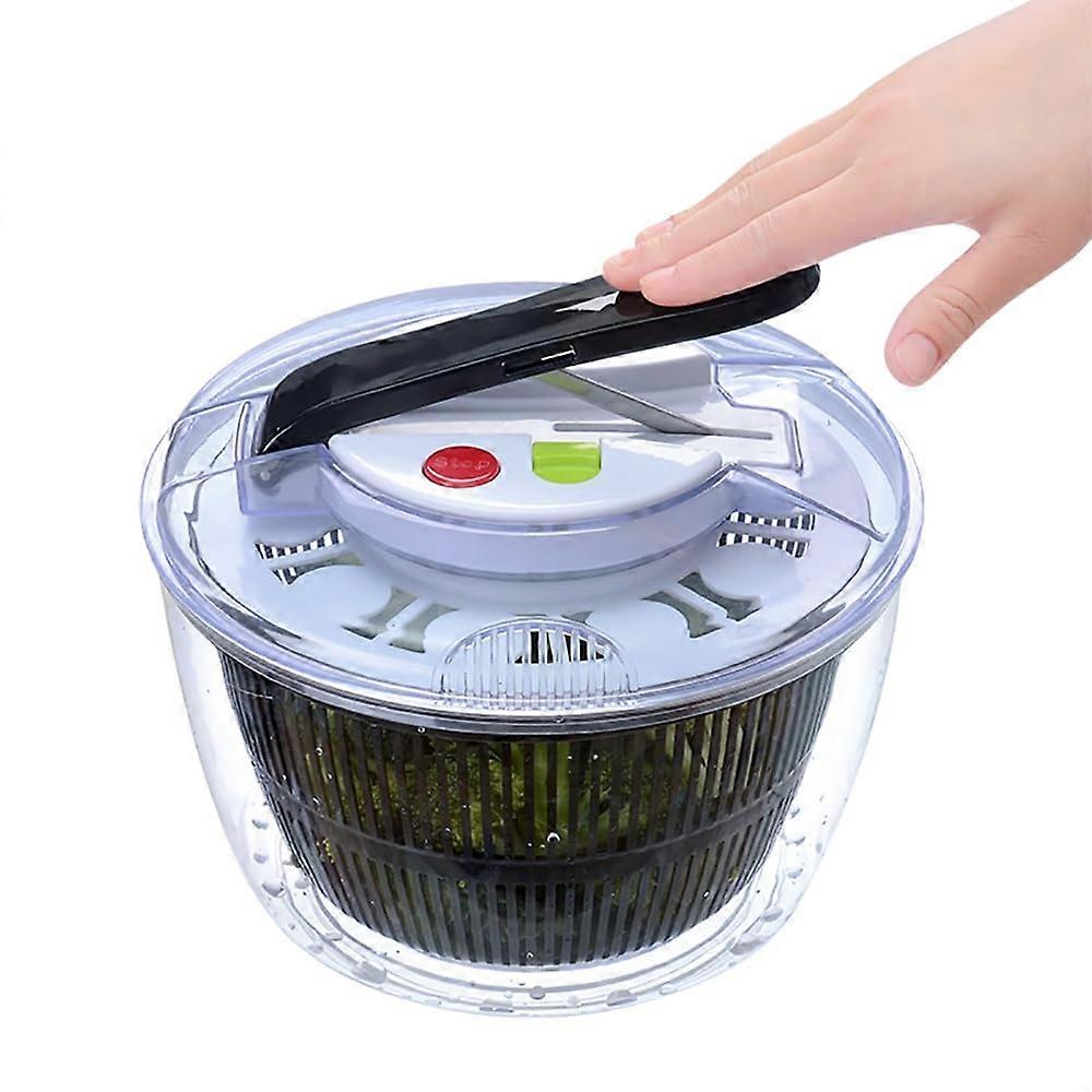 Large Capacity Salad Spinner with Handle, 5L Double Layer Vegetable Dryer for Quick Drying Kitchen Use