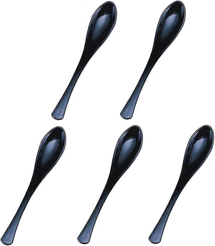 Lacquer Measuring Spoons Set of 5 Black Precision Small Spoons for Baking and Cooking