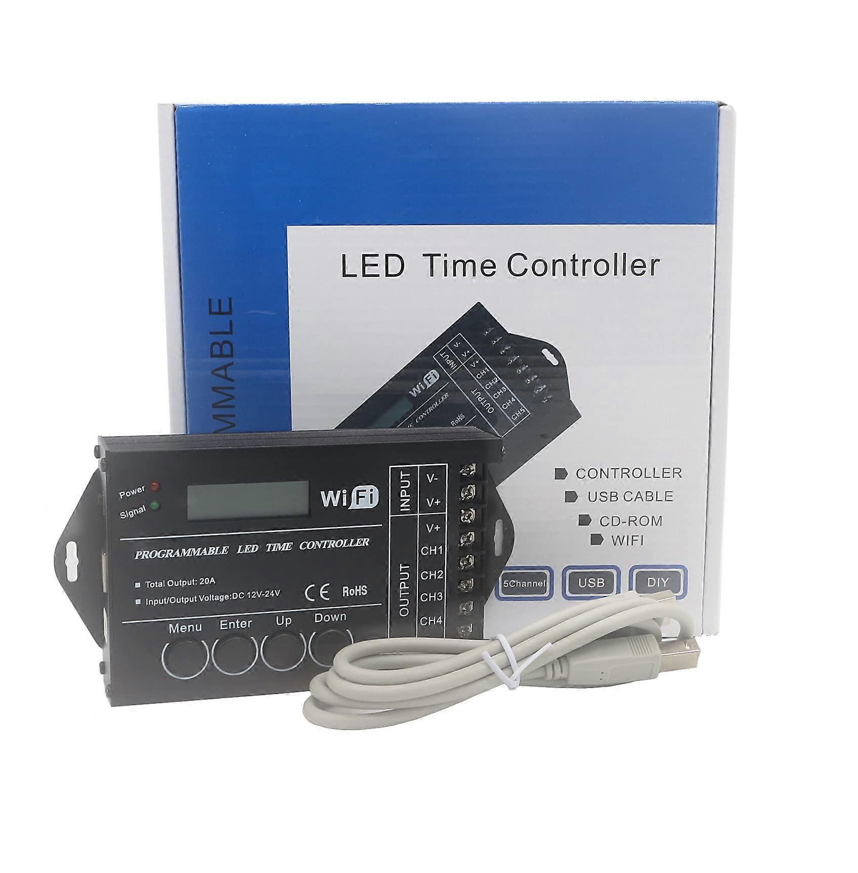 LED Timer Controller TC420 5Channel Programmable LED Dimmer for RGBW Lights with USB Setup
