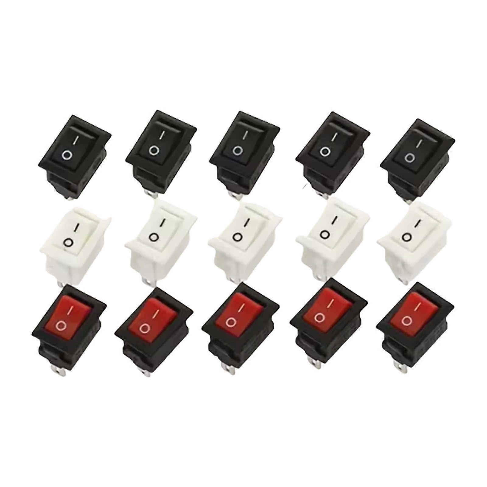 15Pcs 2 Position Rocker Switch for Equipment with Iron Terminals, Stable Power Toggle Control