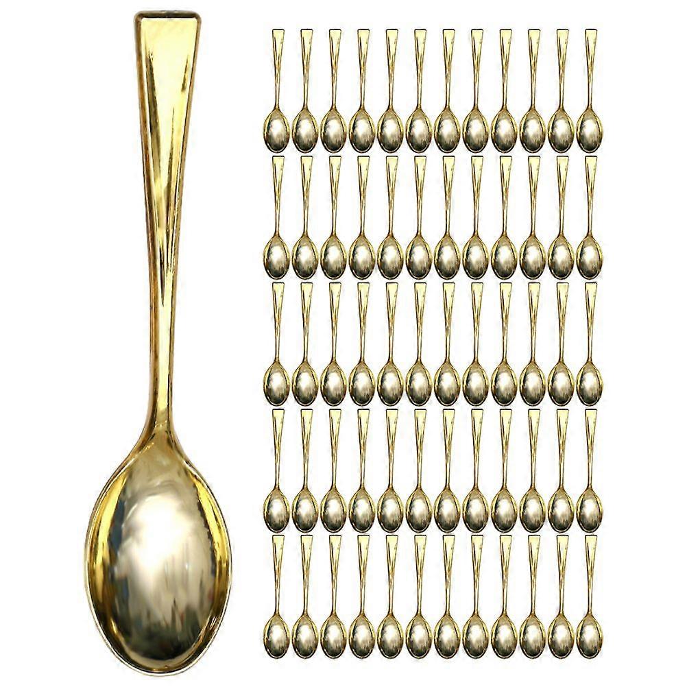 100pcs Party Ice Cream Spoons Practical Dessert Spoons Plastic Spoons for Cake Pudding