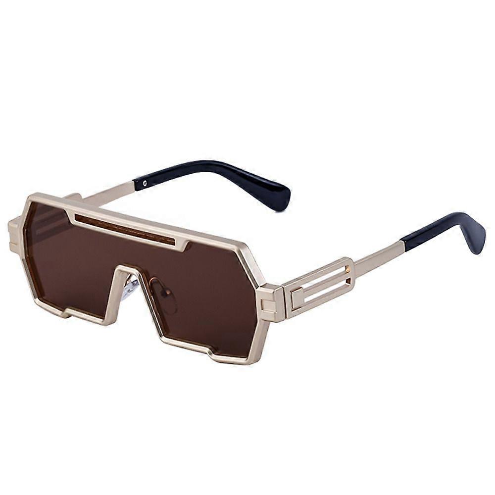 Oversized Steampunk One-Piece Sunglasses Men Big Frame Luxury Brand Punk Sun Glasses for Male Vintage Square Eyewear Shade