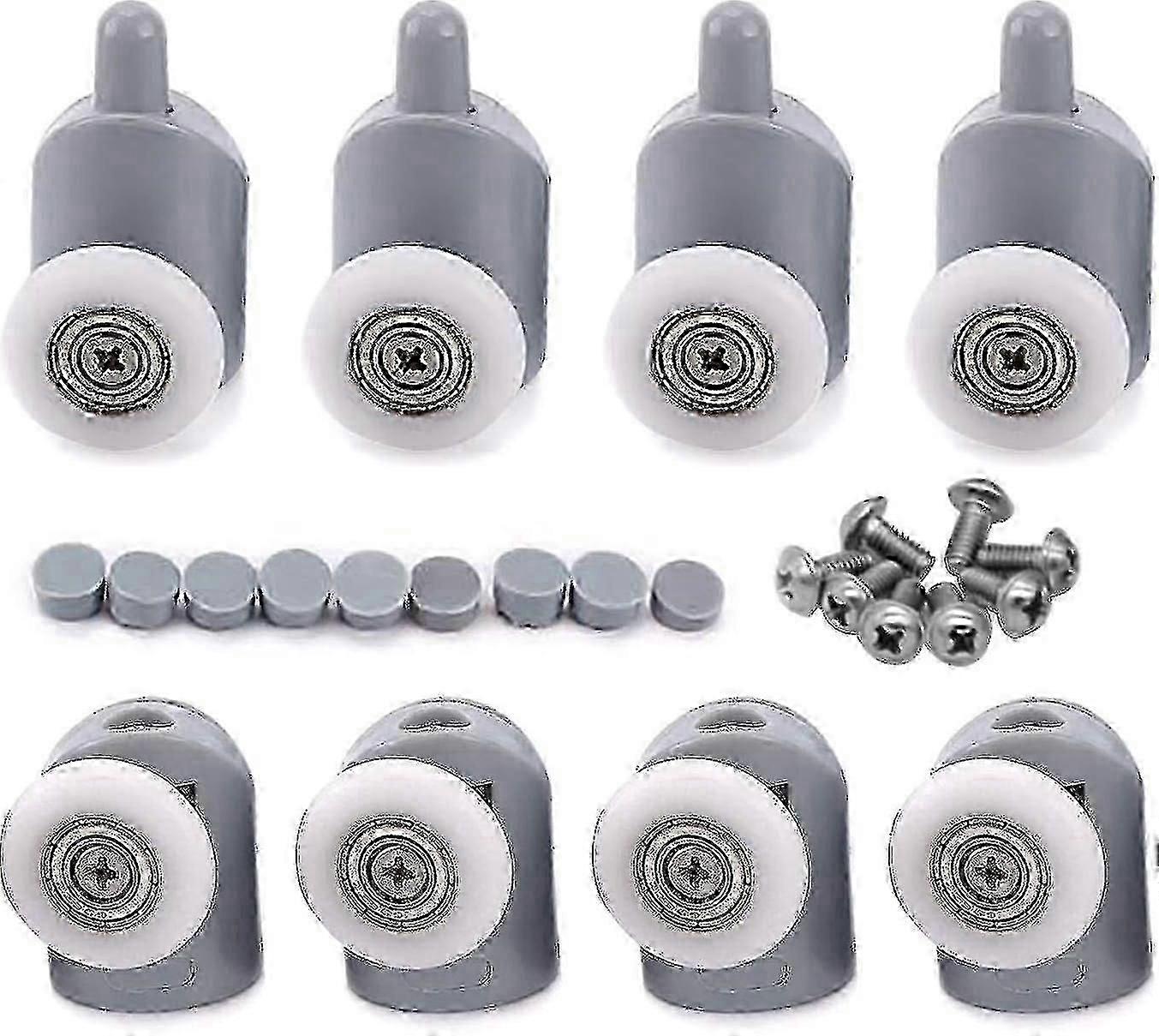 23mm 8Pcs Sliding Shower Door Roller Wheels, Bathroom Door Replacement Rollers for Smooth Gliding