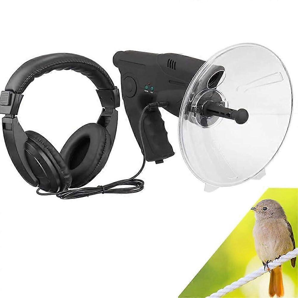 Parabolic Microphone Long Range Listening Device 300FT 8X Magnification for Bird Watching