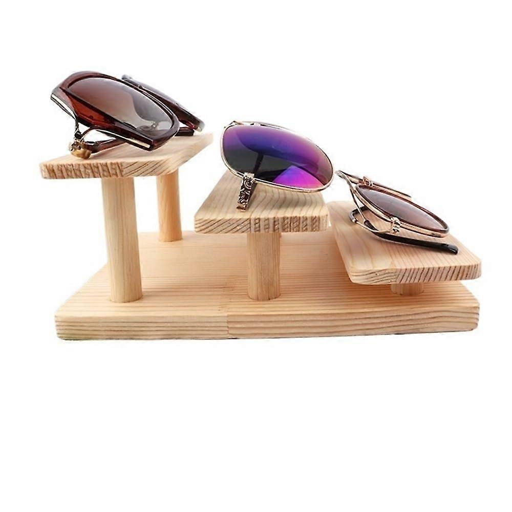 Large Wooden Multi Layer Sunglasses Display Stand Eyeglasses Rack for Tabletop Showcase