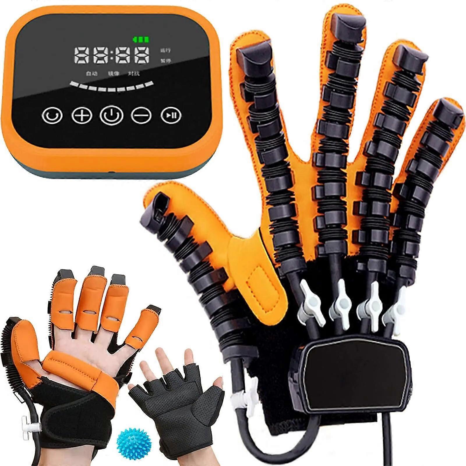 Rehabilitation Robot Gloves with Adjustable Strength Control, USB Rechargeable Hand Therapy for Stroke