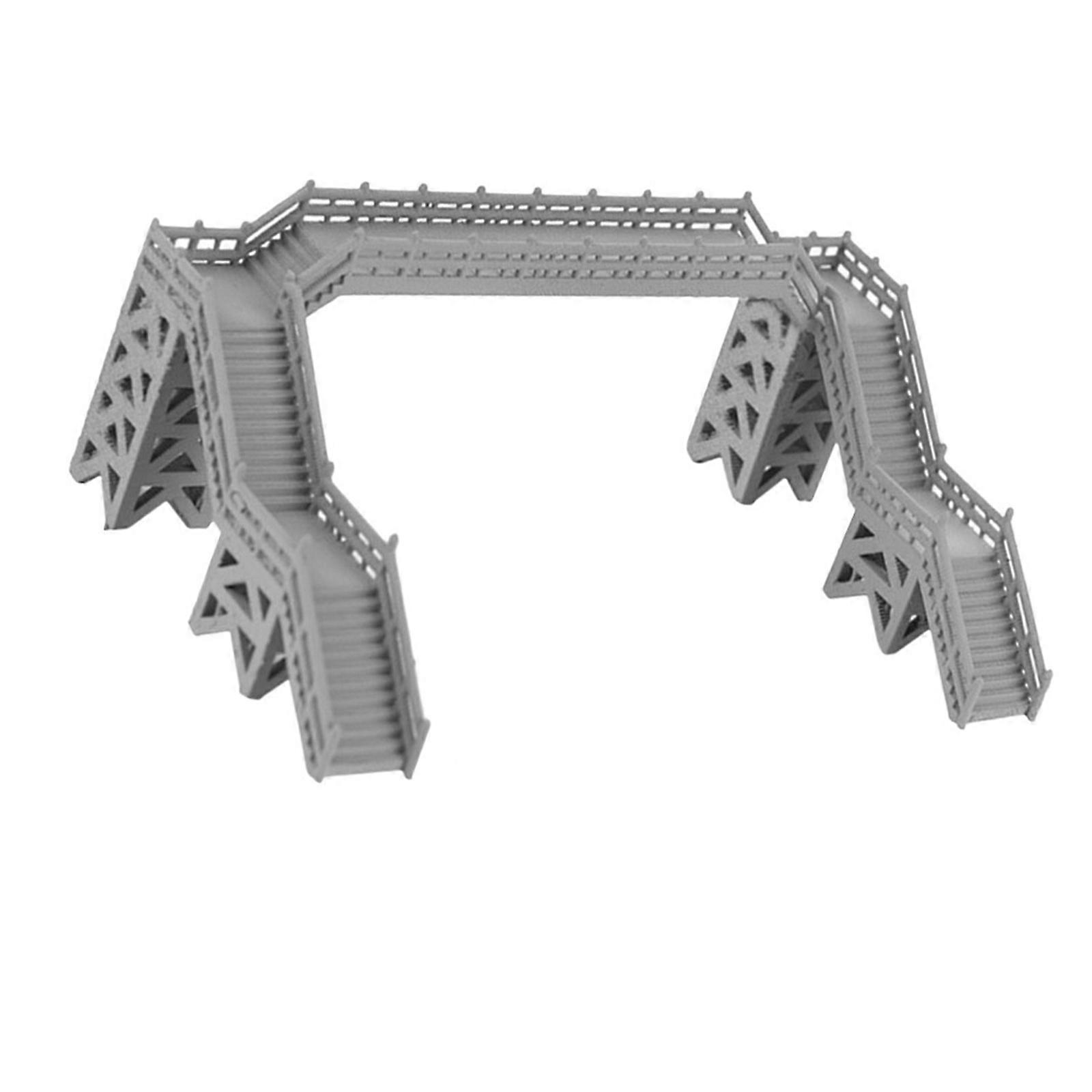 Fire Train Model Railway Scenery Footbridge Building Model for Decor Plastic