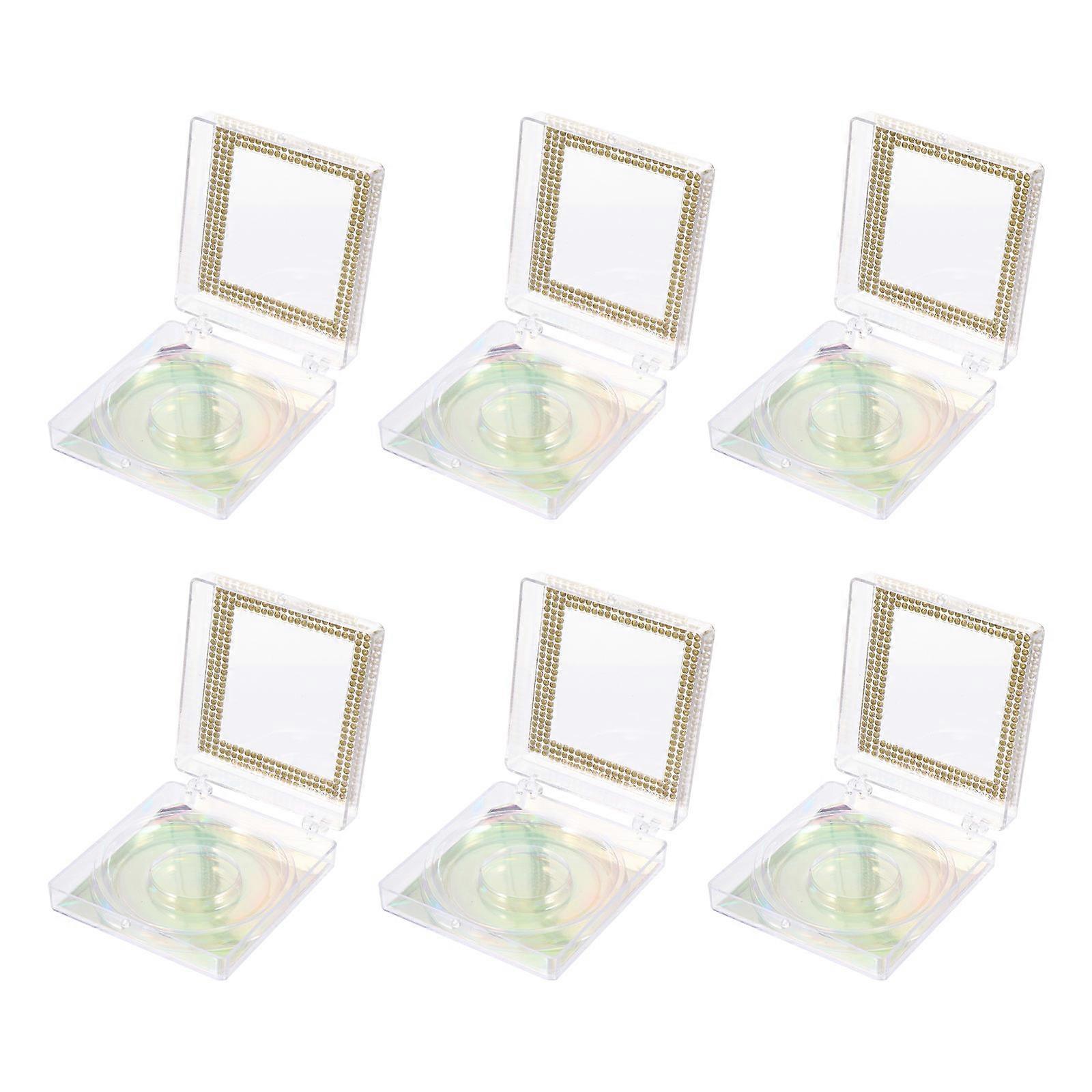 False Eyelash Packaging Box for Storage 6Pcs Empty Glitter Square Boxes