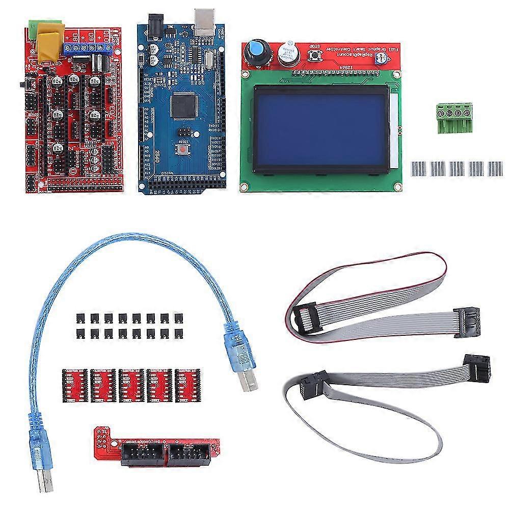 3D Printer Kit with Mega 2560 Board for RAMPS 1.4 Controller, 12864 LCD Display, A4988 Driver