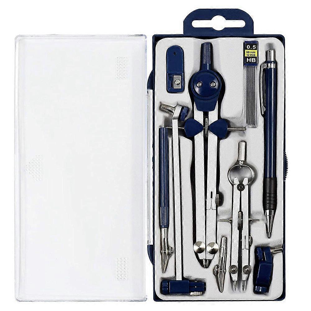 9Pc Geometry Set Metal Compass Geometry Precision Tool for Student