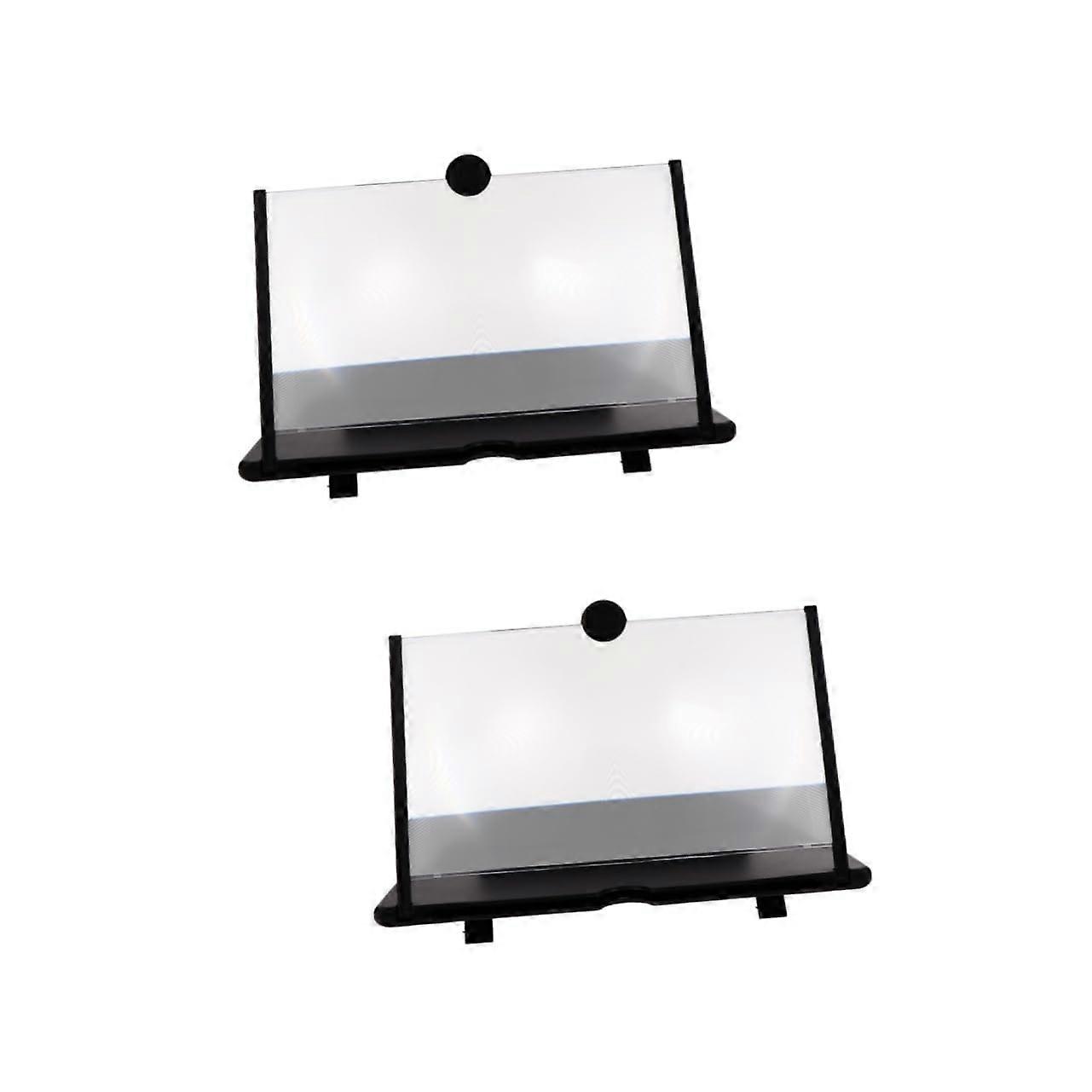 Phone Screen Magnifier and Mobile Screen Enlarger with Foldable Stand ABS Shell 2pcs