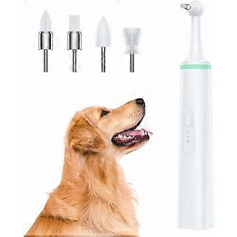 Elektrische professionele tandsteenreiniger voor honden Tandsteenreiniger voor huisdieren Tandsteen, plaquevlekken Tandenreiniger met 4 borstelkoppen Tandsteenreiniger voor puppy's Verzorging en reiniging