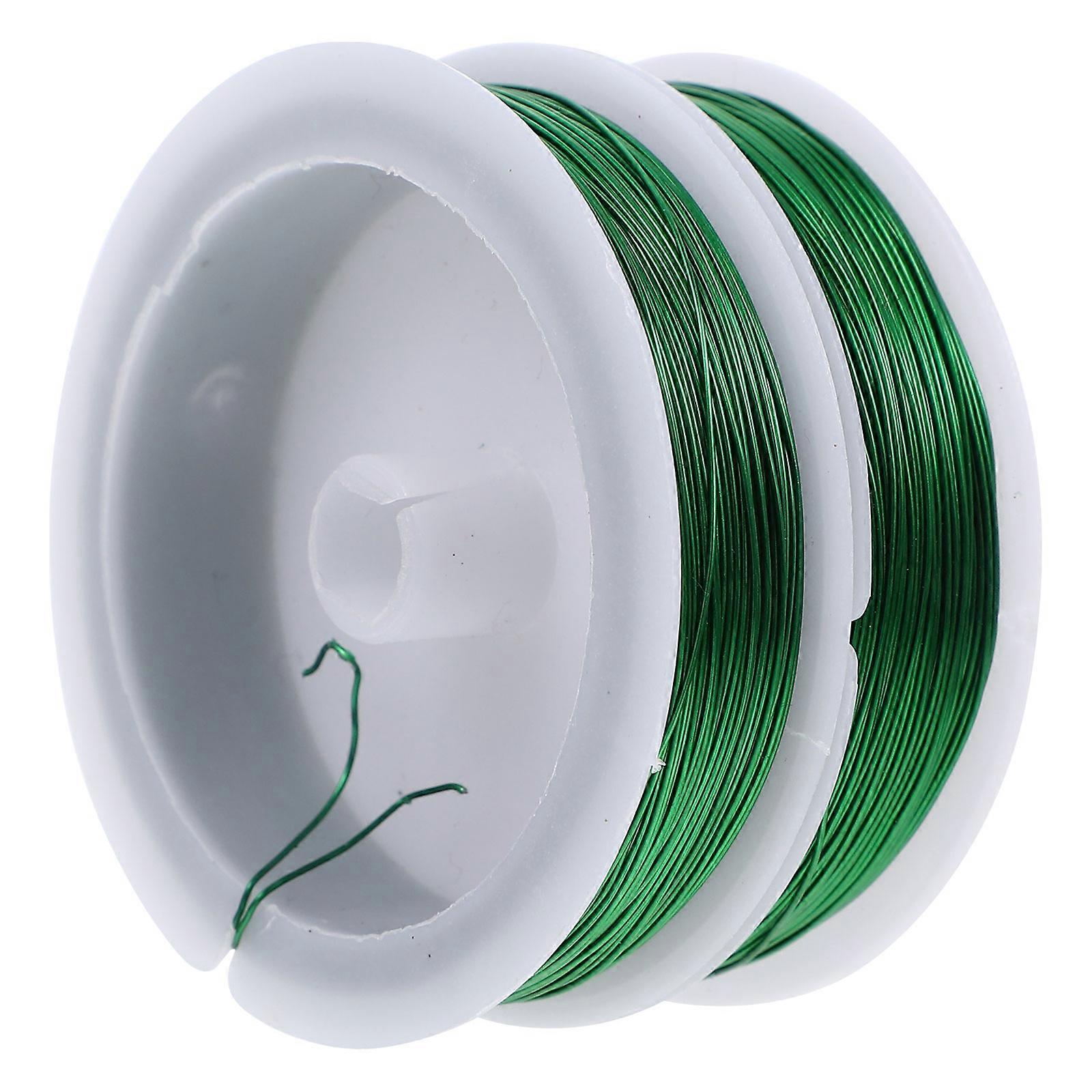2 Rolls Green Colored Wire Handmade Iron Wire for Multi-Function DIY Use