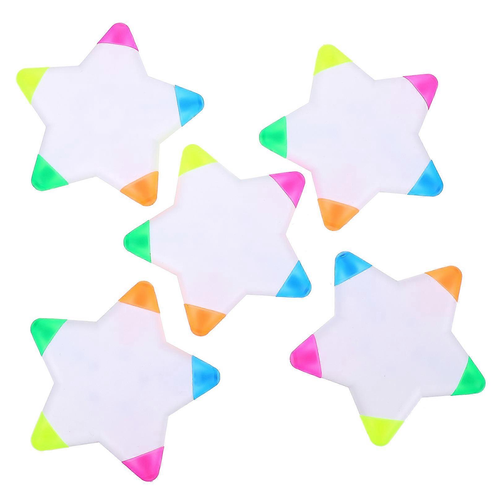 Fluorescent Shape Writing Highlighter for Home Use 5Pcs