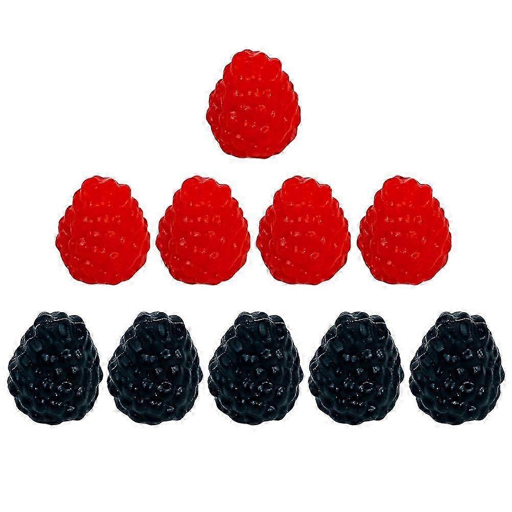 Plastic Raspberry Model Decorative Fruit Figurine for Decoration 20Pcs