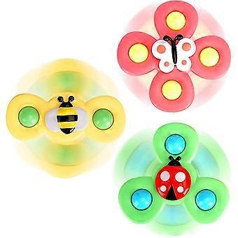 3 Stück Saugnapf Spinning Spielzeug für Jungen 1-2 Jahre alt | Kreisel Babyspielzeug 12-18 Monate | Geschenke zum ersten Geburtstag für 1-jährige Mädchen | S