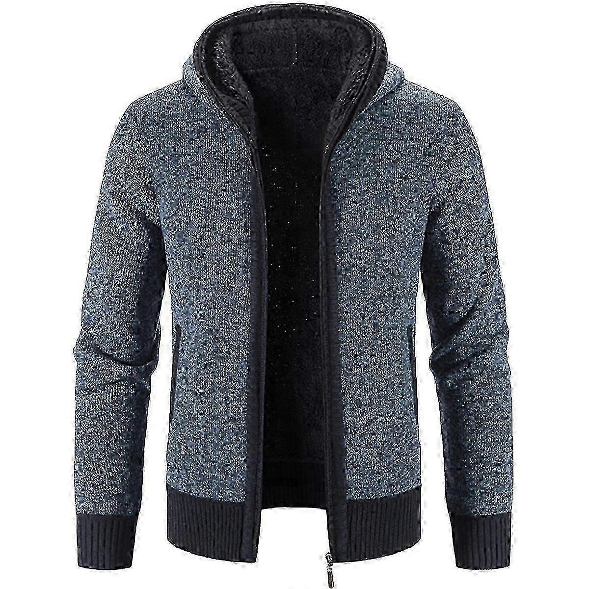 Warmer Herrenpullover mit Kapuze und Fleecefutter