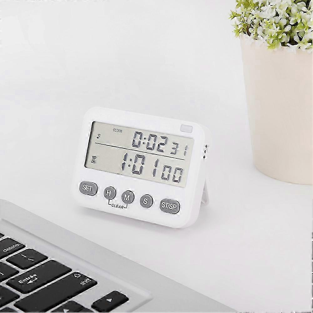 Kitchen Timer Double Screen Mute Alarm Clock 8.4x6.5x1.9cm