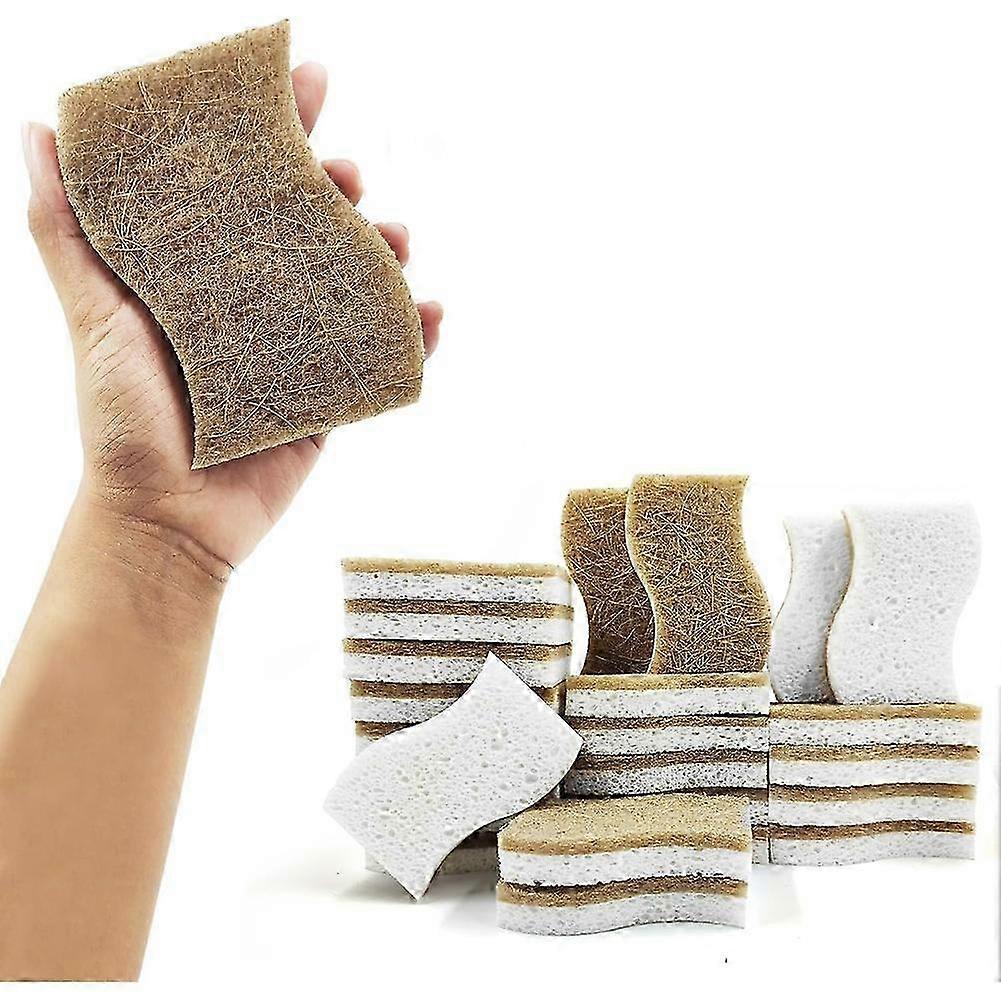 24 Pack Dishwashing Sponge, Biodegradable Natural Kitchen Sponge - Compostable Cellulose and Coconu