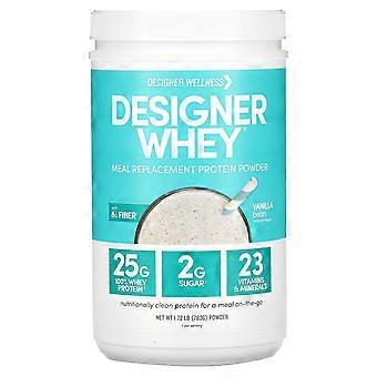 Designer Wellness, Designer Whey, Poudre de protéines de remplacement de repas, Vanille, 783 g (1,72 lb)
