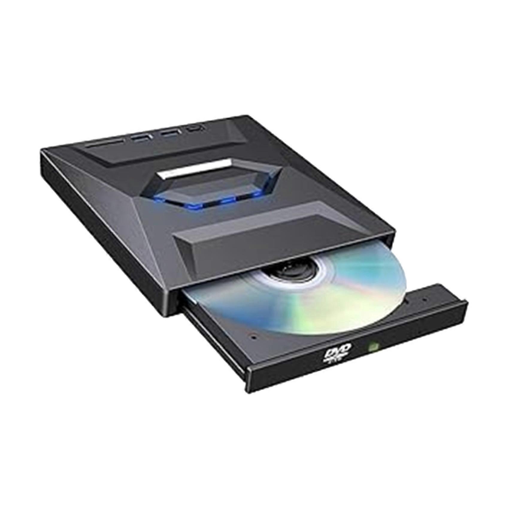 Multi-Functional External Blu-Ray Drive, USB /Type-C Portable VCD/DVD/CD Burner Reader with USB Hub, SD Card Reader