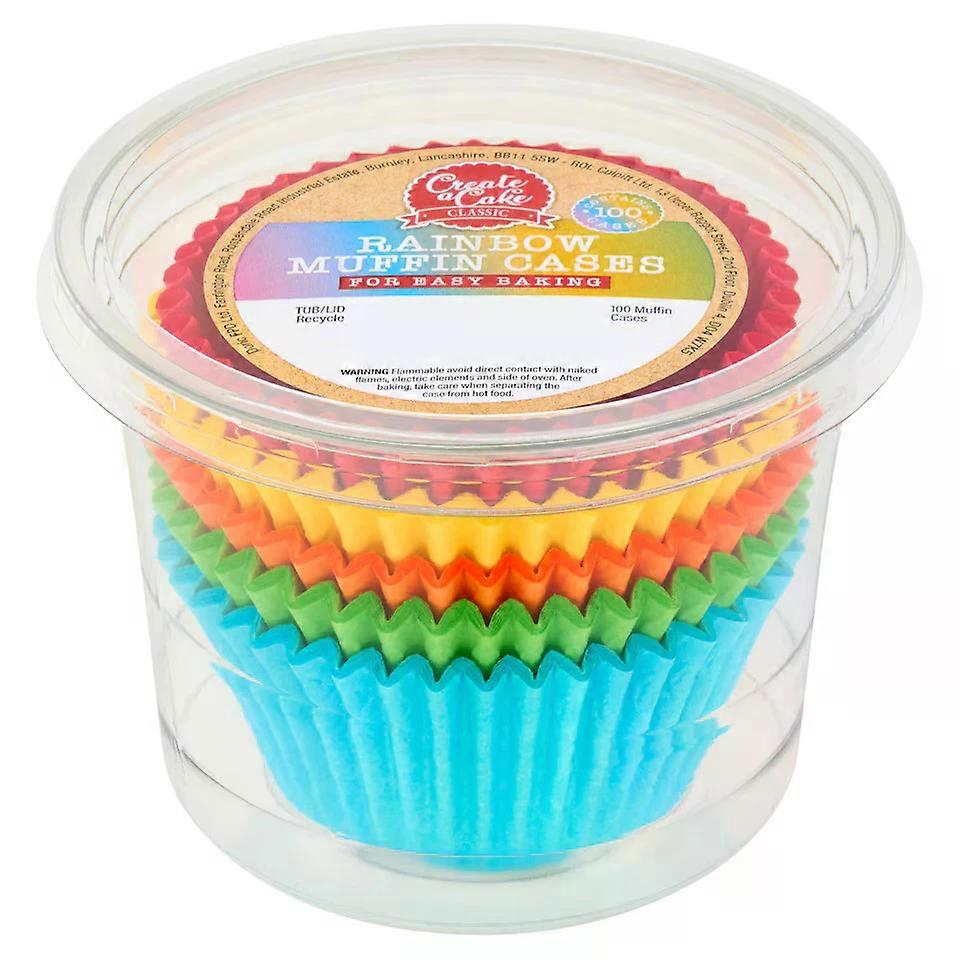 Rainbow Muffin Cases 100