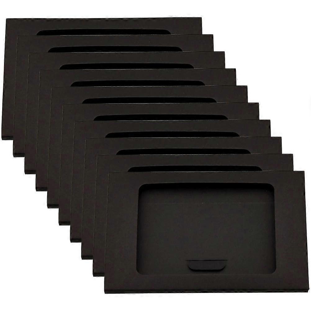 10pcs Envelop Storage Boxes Kraft Paper Postcard Boxes Open Window Postcard Boxes