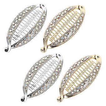 4 Pcs Hair Teasing Comb Ponytail Barrette Banana Hair Combs Fish Hair Claw Ponytail Holder Clip Banana Combs Clip