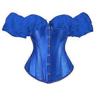 Laceup amarrado espartilho top francês bustier cintura shaper cinto retro colheita tops traje vitoriano espartilho para bailes de máscaras marrom xxxxxxl